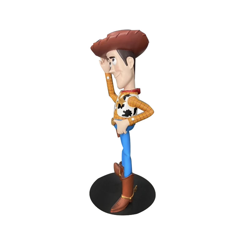 Sheriff Woody Fiberglass Statue mit realistischen Details für Dekorationen im Freien und in Innenräumen